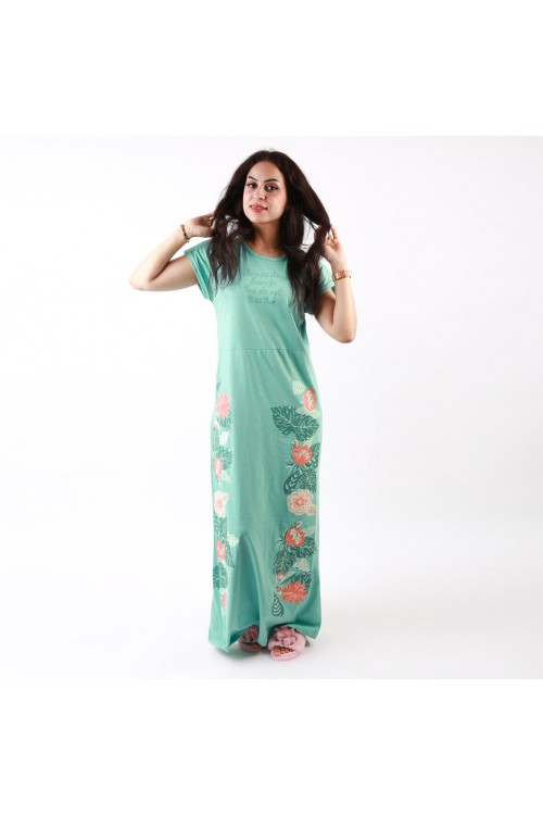 قميص طويل بطبعات شجر