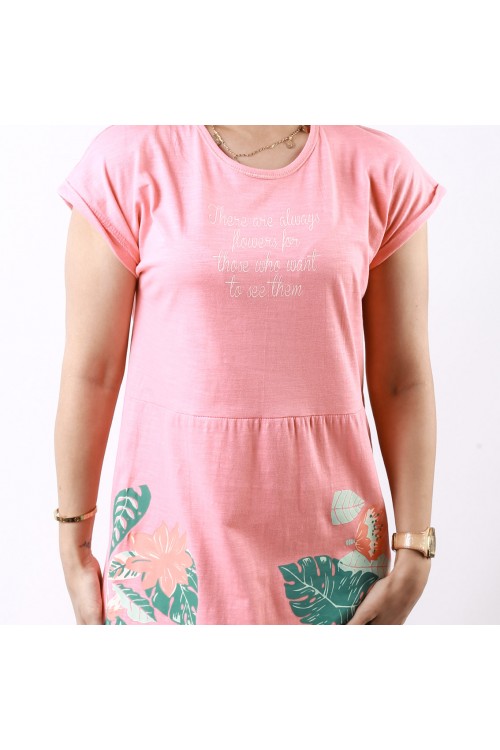 قميص طويل بطبعات شجر