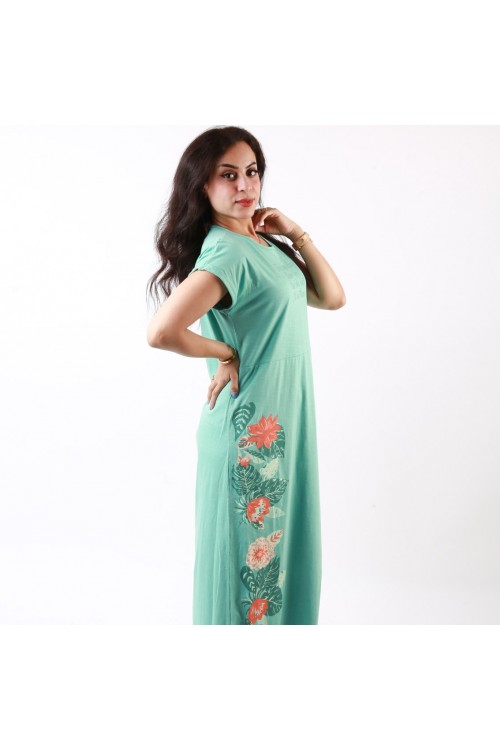 قميص طويل بطبعات شجر