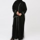 Abaya with long sleeves and side slit