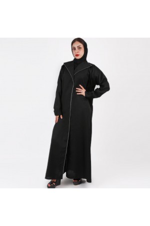 Classic Abaya With Jacket Neck And Long Sleeves