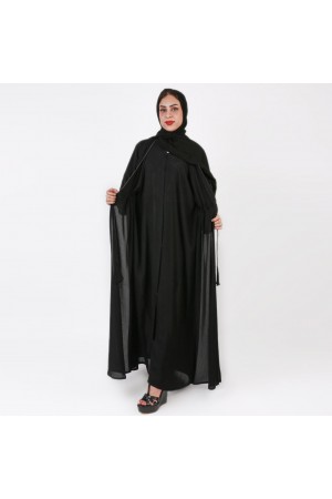 Classic Abaya With Embroidery And Belt Sleeves