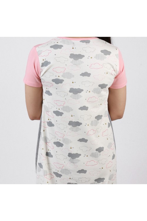 قميص قصير بطبعات سحاب