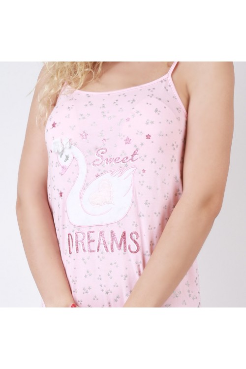 قميص قصيرة دون أكمام مزخرف بطبعات