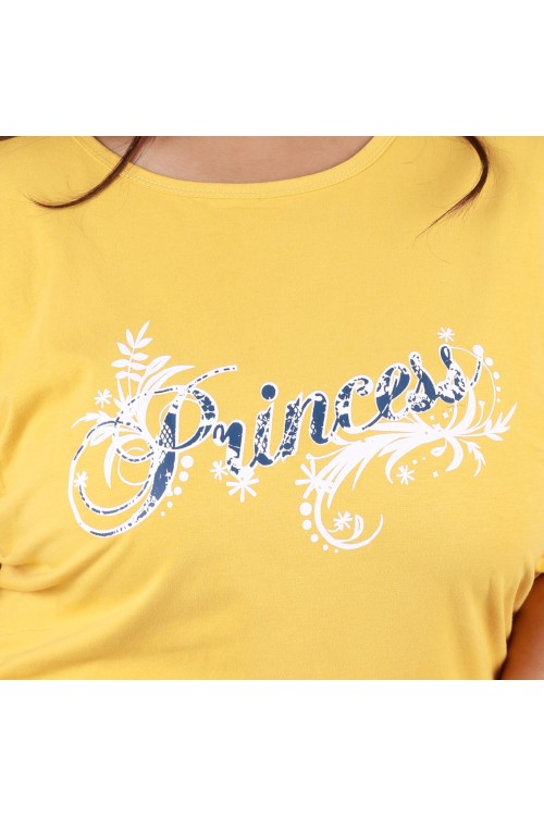 بيجاما بنطلون طويل مع تيشيرت بياقة مستديرة