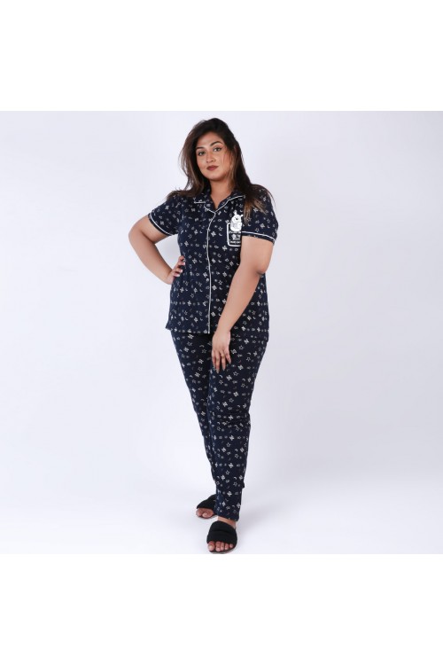 بيجاما طويلة مزخرفه بطبعات