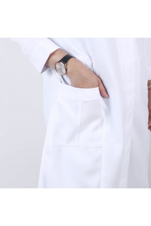 Long-sleeved midi medical dress