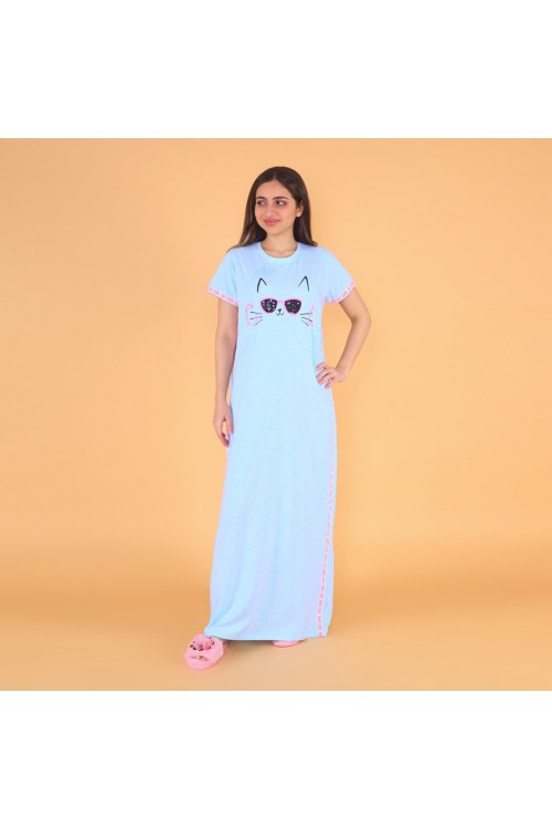 قميص طويل بياقة مستديره