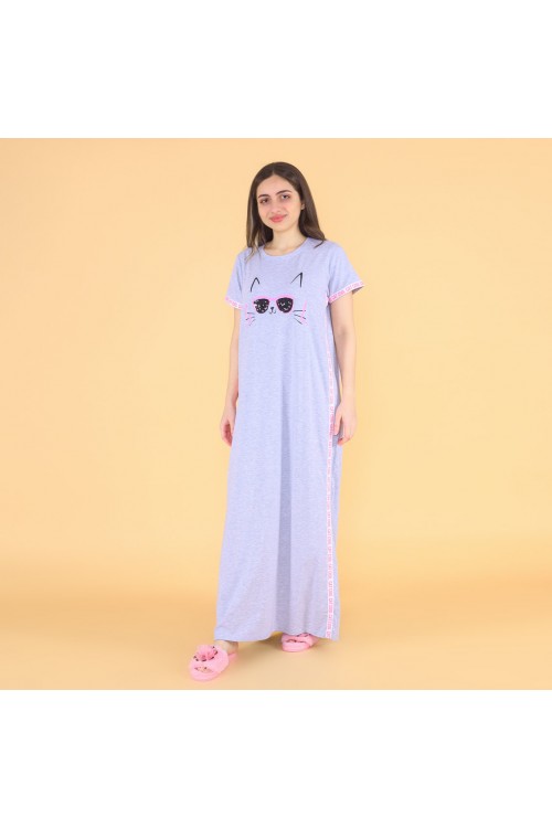 قميص طويل بياقة مستديره