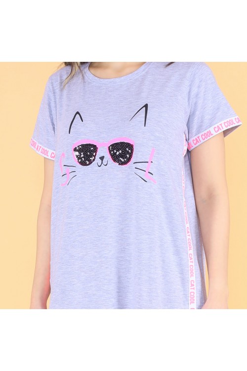 قميص طويل بياقة مستديره