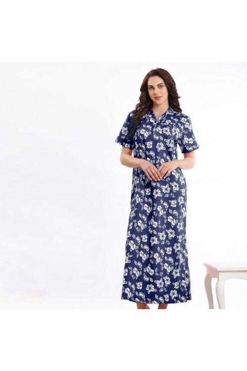 قميص طويل مزخرف بطبعات زهور