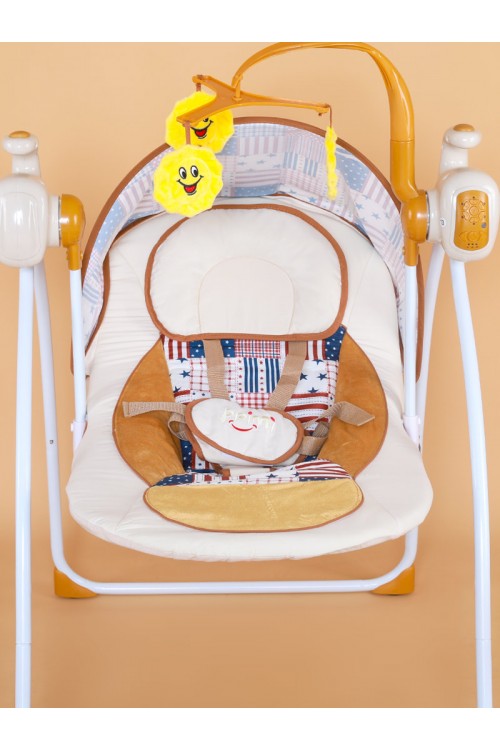 كرسي هزاز مرتفع مع ناموسية وحامل العاب