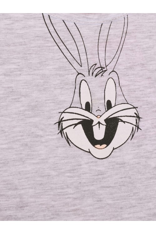 طقم بيجاما بنطلون طويل مع تيشيرت بياقة مستديرة