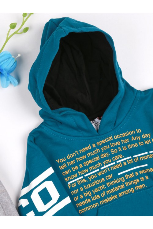 طقم شتوي بلوفر مع قبعة وبنطلون بخصر مطاطي