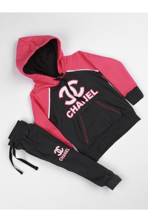 طقم بنطلون رياضي مع بلوفر بقبعة