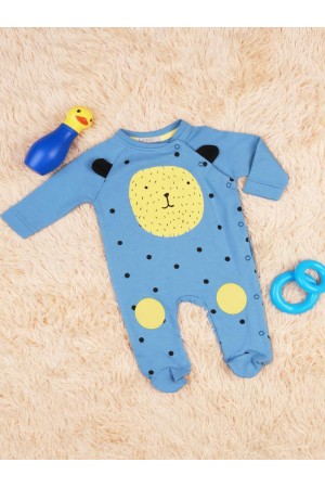 Baby Dotted Round Neck Overalls
