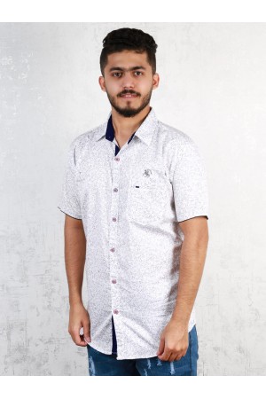 Embellished short-sleeved shirt with collar