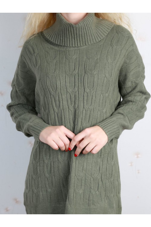 فستان قصير بارز الملمس بأكمام طويلة