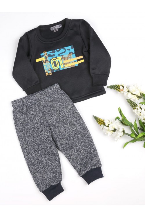 طقم شتوي بنطلون مع بلوفر مبطن