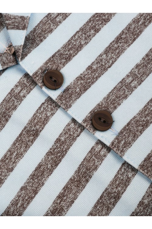 طقم بيجاما مخطط بأزرار إغلاق