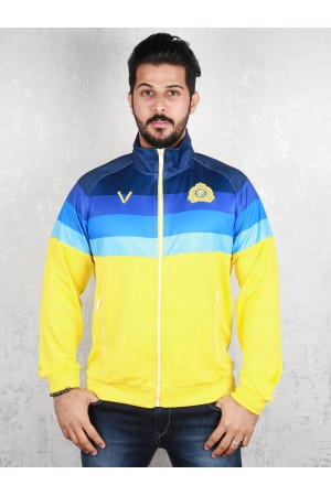 Multicolor sports jacket with zip closure