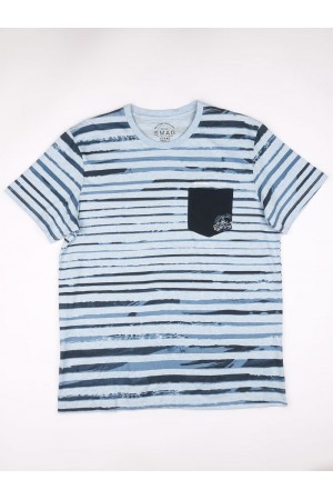 Front pocket striped T-shirt