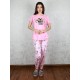 بيجاما بنطلون مزين بطبعات مع تيشيرت بياقة مستديرة