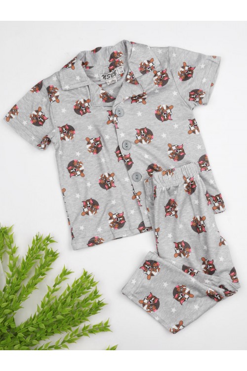 بيجاما بأزرار و طبعات توم و جيري