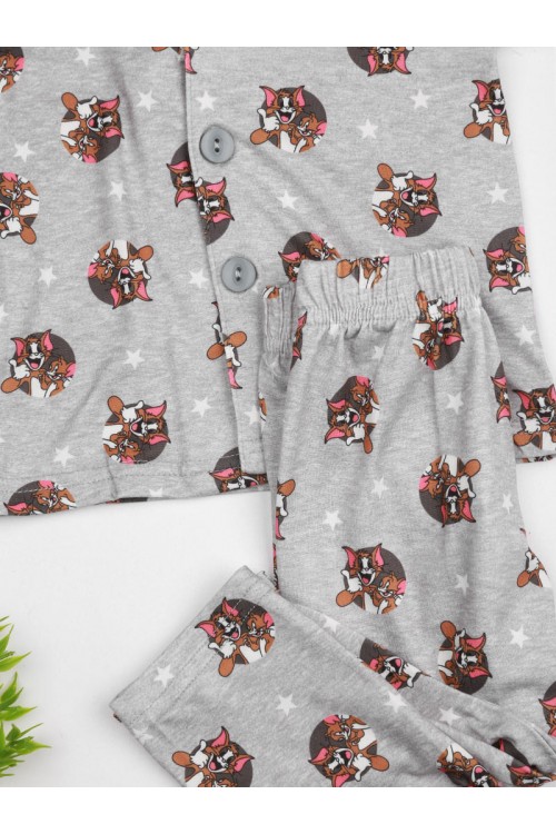 بيجاما بأزرار و طبعات توم و جيري