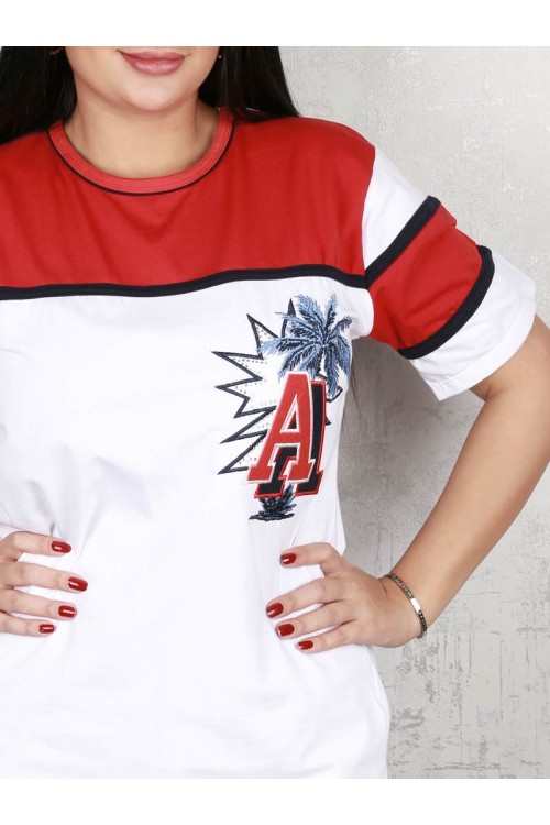 طقم بنطلون ساده مع تيشيرت بأكمام قصيره