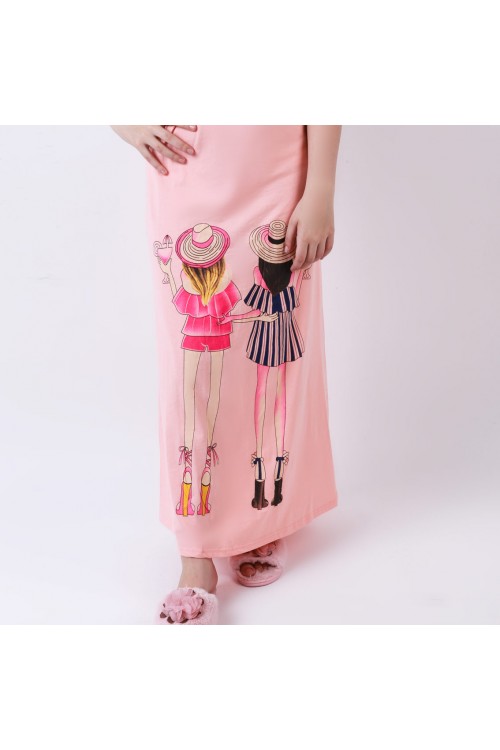 قميص طويل بياقة ضيقة وطبعات