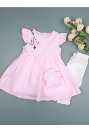 Baby dress with butterfly sleeves and leggings