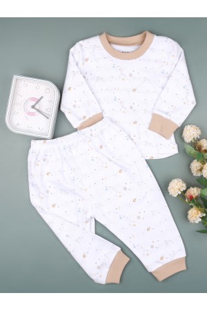 Baby pajamas with long sleeves and a narrow collar
