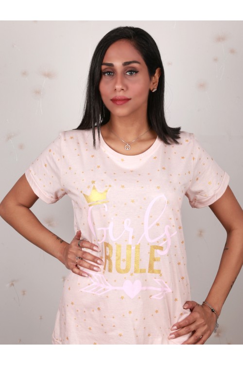 بيجاما بنطلون بأطراف مطاطية مع تيشيرت