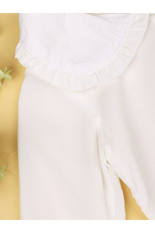 طقم تنورة بطبعات زهور مع قميص بياقة كشكش