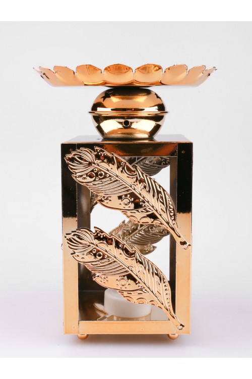 فانوس مربع بتصاميم ورق شجر