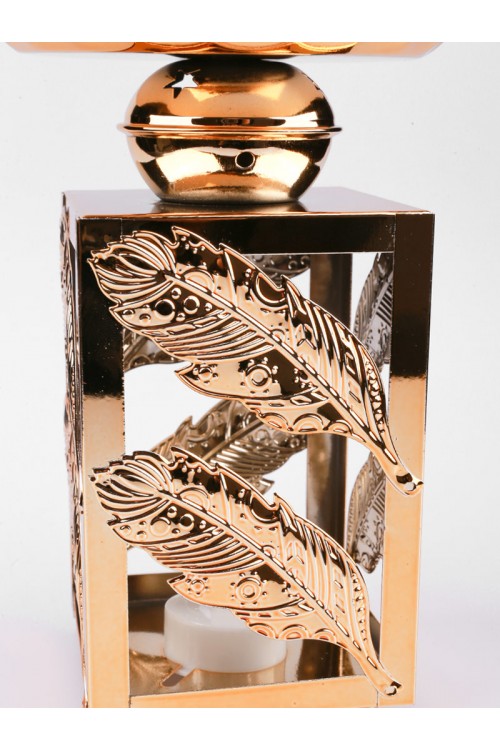 فانوس مربع بتصاميم ورق شجر