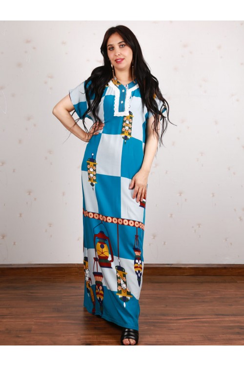 جلابية بأكمام قصيرة و طبعات