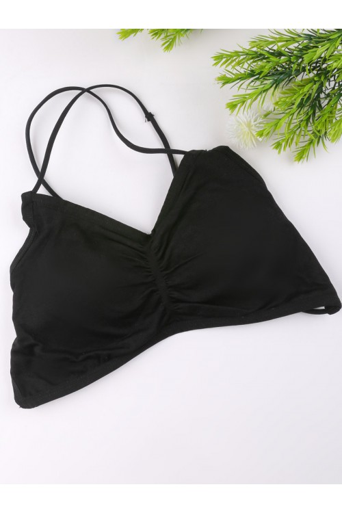 صدرية سبورت سادة بحمالات نحيفة