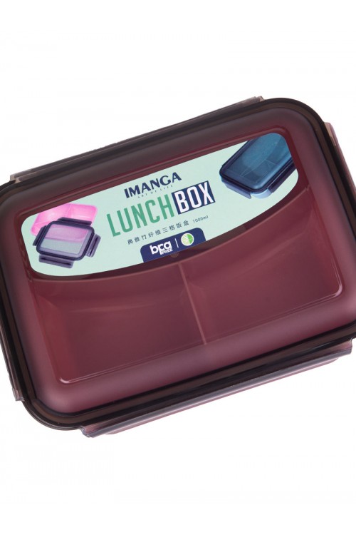 صندوق غداء مقسم مع أدوات طعام