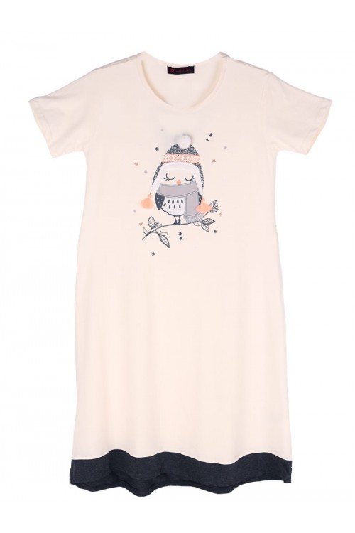 قميص نسائي قصير مزين بطباعة