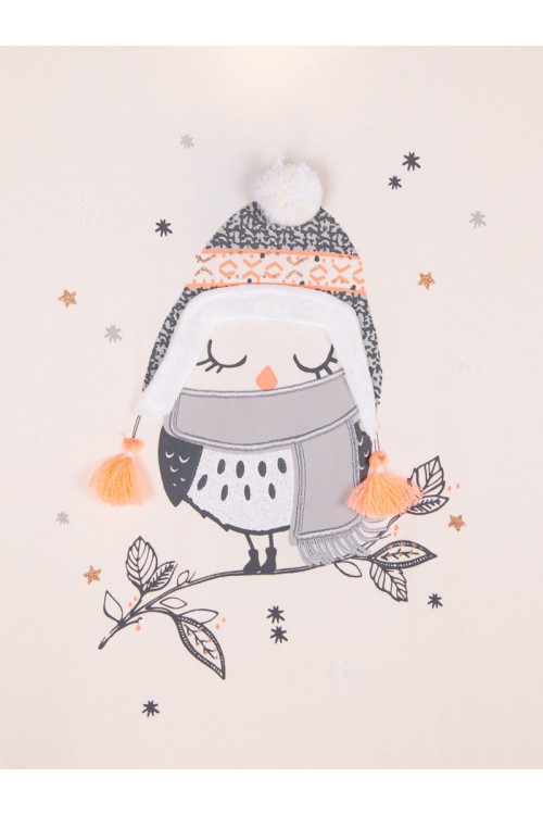 قميص نسائي قصير مزين بطباعة