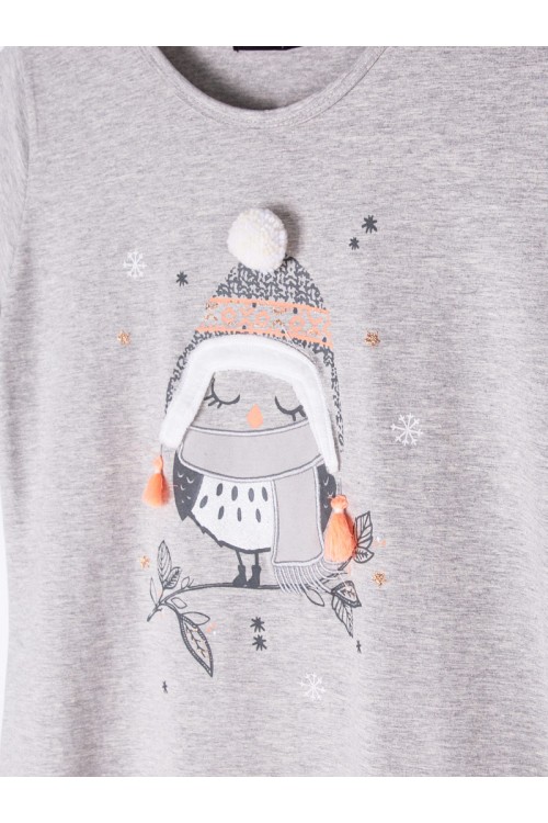 قميص نسائي قصير مزين بطباعة