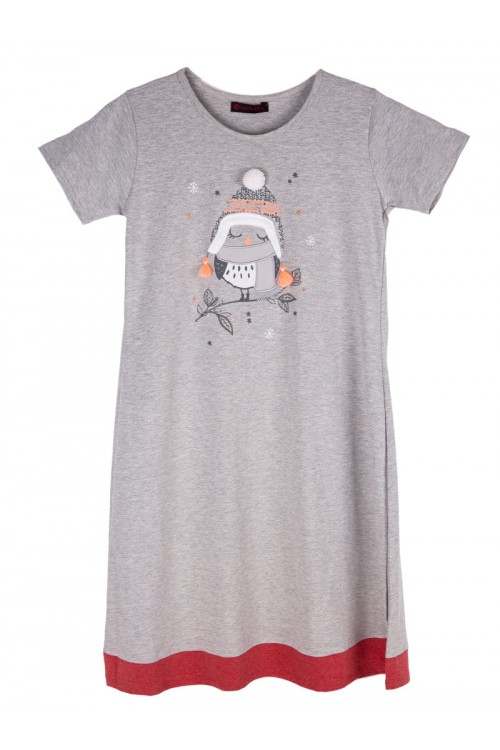 قميص نسائي قصير مزين بطباعة