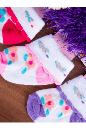 Floral Baby Socks - 3 Pieces