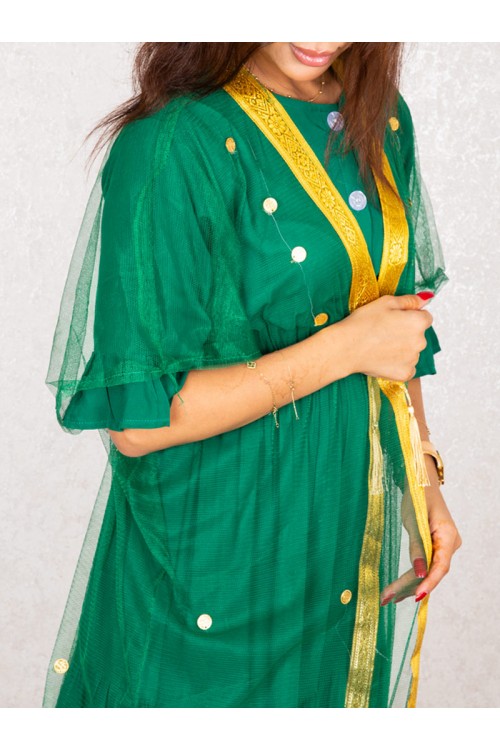 مشلح تل مزين بأكمام قصيرة