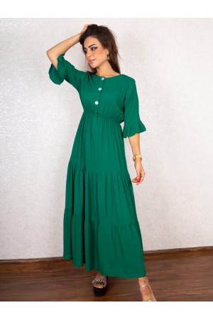 فستان طبقات بأكمام متوسطة الطول