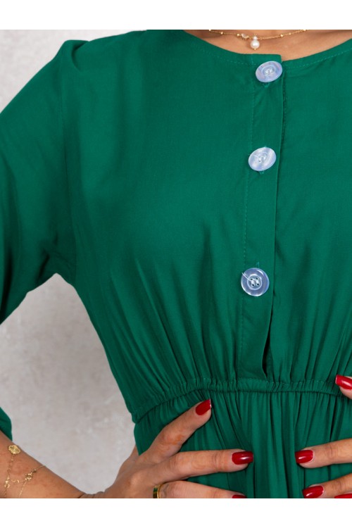 فستان طبقات بأكمام متوسطة الطول