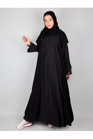 Abaya with transparent sleeves polka dots