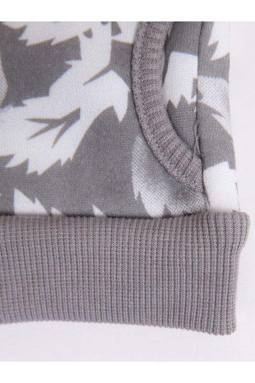 جاكيت شتوي بقبعة مزين بطبعات شجر